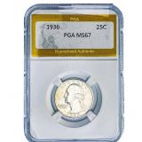 1936 Washington Silver Quarter PGA MS67
