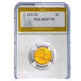 1952-D Wheat Cent PGA MS67 RD