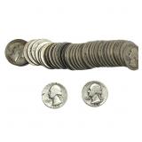 Roll of 40 Silver Washington 25C