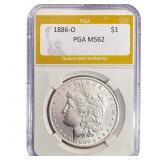 1886-O Morgan Silver Dollar PGA MS62