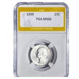1939 Washington Silver Quarter PGA MS66