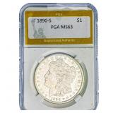 1890-S Morgan Silver Dollar PGA MS63
