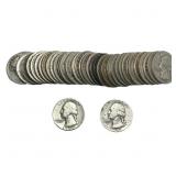 Roll of 40 Silver Washington 25C