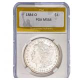 1884-O Morgan Silver Dollar PGA MS64