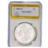 1882-O Morgan Silver Dollar PGA MS63