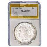 1883-O Morgan Silver Dollar PGA MS63
