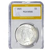 1925 Silver Peace Dollar PGA MS66