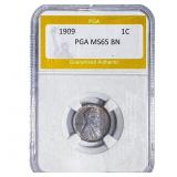 1909 Wheat Cent PGA MS65 BN