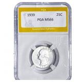 1939 Washington Silver Quarter PGA MS66