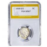1938-D/S Buffalo Nickel PGA MS67