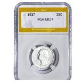 1937 Washington Silver Quarter PGA MS67