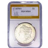 1878-S Morgan Silver Dollar PGA MS64