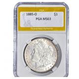 1885-O Morgan Silver Dollar PGA MS63