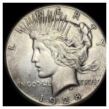 1928 Silver Peace Dollar CLOSELY UNCIRCULATED