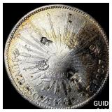 1898 Mexico Silver 8 Reales Punchmarked NEARLY UNC