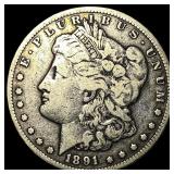 1891-CC Silver Morgan Dollar LIGHTLY CIRCULATED