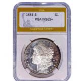 1881-S Morgan Silver Dollar PGA MS65+