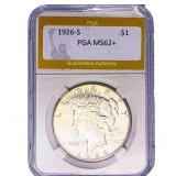 1926-S Silver Peace Dollar PGA MS62+