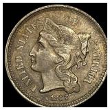 1867 Nickel Three-Cent Piece LIGHTLY  CIRCULATED