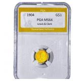 1904 Lewis & Clark Rare Gold Dollar PGA MS64