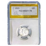 1923 Mercury Silver Dime PGA MS67+ FB