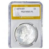 1878 8TF Morgan Silver Dollar PGA MS65 PL