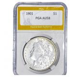 1901 Morgan Silver Dollar PGA AU58