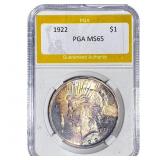 1922 Silver Peace Dollar PGA MS65