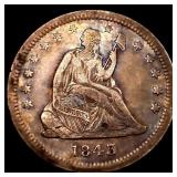 1843-O Seated Liberty Quarter