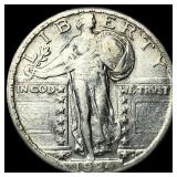 1924-S Silver Standing Liberty Quarter NEARLY UNCI