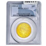 1909-D $10 Gold Eagle PCGS MS63