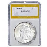 1923-D Silver Peace Dollar PGA MS65