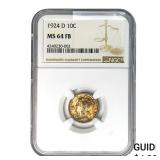 1924-D Mercury Silver Dime NGC MS64 FB