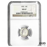 1955 Roosevelt Dime NGC MS67
