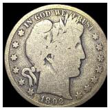 1892-S Silver Barber Half Dollar NICELY CIRCULATED