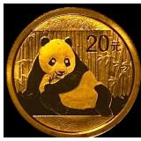 2015 Gold 1/20 oz 20 Yuan Panda SUPERB GEM BU
