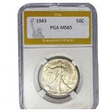 1943 Walking Liberty Half Dollar PGA MS65
