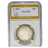 1823 Capped Bust Half Dollar PGA XF45