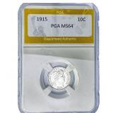 1915 Barber Dime PGA MS64