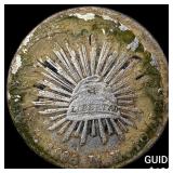 1885 Mexico Silver 8 Reales Punchmarked NEARLY UNC