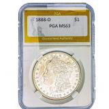 1888-O Morgan Silver Dollar PGA MS63