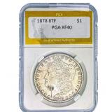 1878 8TF Morgan Silver Dollar PGA XF40