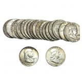 Roll of 20 Silver Franklin 50C
