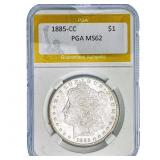 1885-CC Morgan Silver Dollar PGA MS62