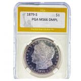 1879-S Morgan Silver Dollar PGA MS66 DMPL