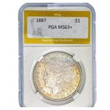 1887 Morgan Silver Dollar PGA MS63+