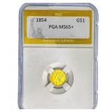 1854 Rare Gold Dollar PGA MS65+