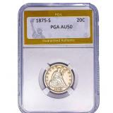 1875-S Twenty Cent Piece PGA AU50