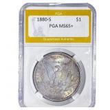 1880-S Morgan Silver Dollar PGA MS65+