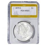 1879-S Morgan Silver Dollar PGA MS65